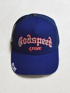 Godspeed 4ever Navy Trucker Hat with Embroidered Logo